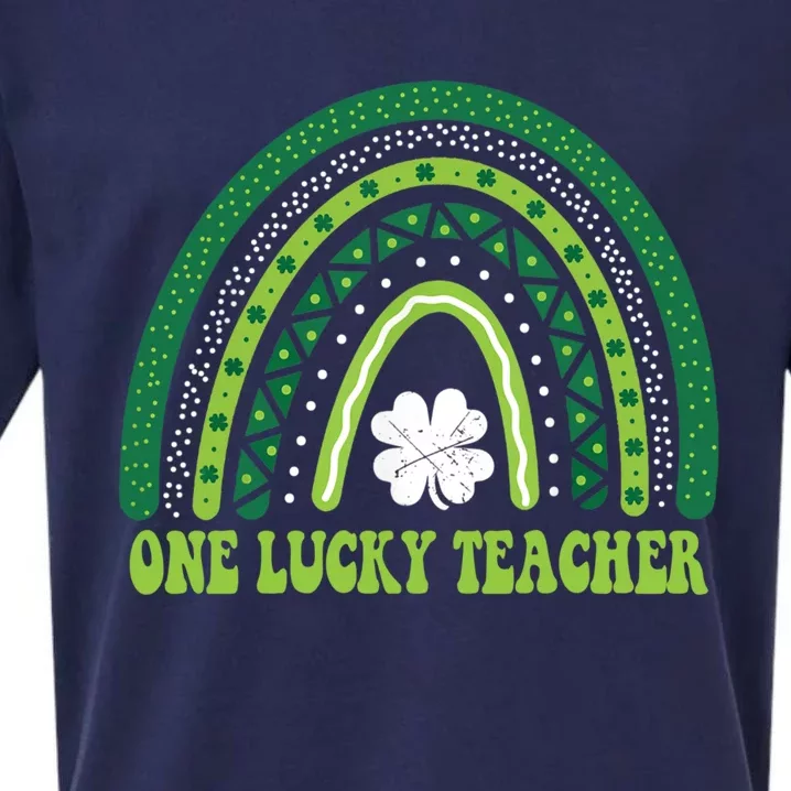 Funny St Patricks Day Cute Gift For Teacher One Lucky Teacher Gift Sueded Cloud Jersey T-Shirt