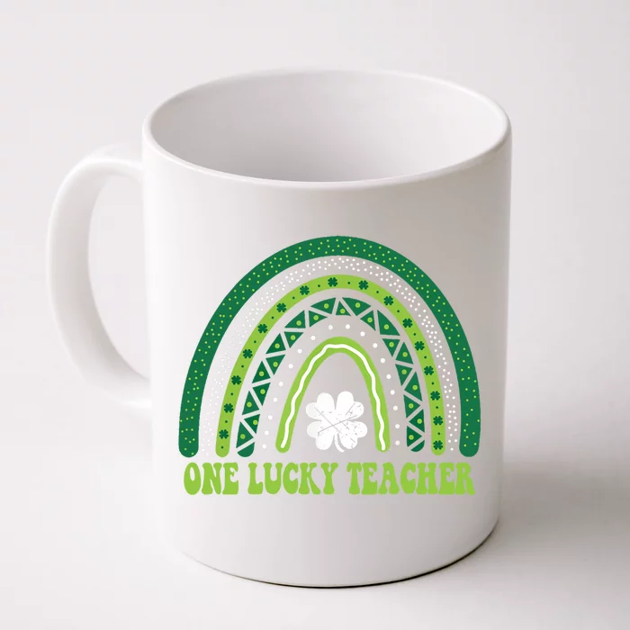 Funny St Patricks Day Cute Gift For Teacher One Lucky Teacher Gift Front & Back Coffee Mug