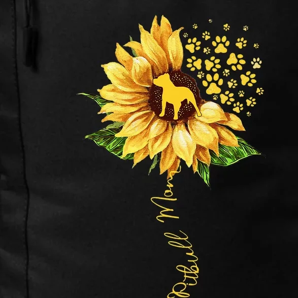 funny Sunflower Pitbull Mom Dog Lover Mother's Day Daily Commute Backpack