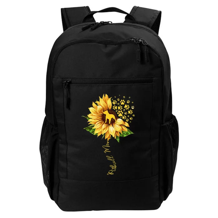 funny Sunflower Pitbull Mom Dog Lover Mother's Day Daily Commute Backpack