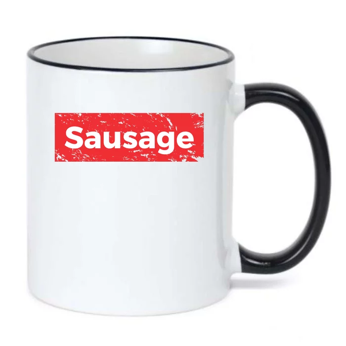 Funny Sausage Pizza Black Color Changing Mug