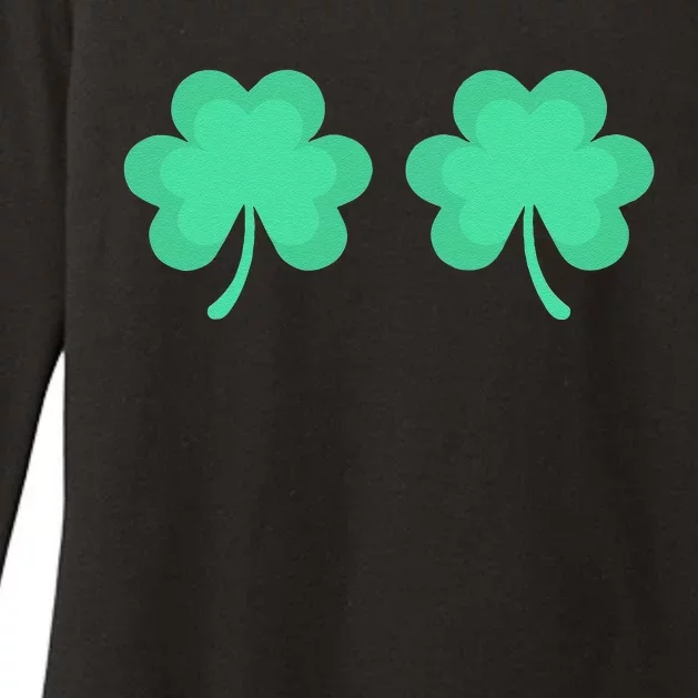 Funny St. Pattys Day Four 4 Leaf Clover Bra Womens CVC Long Sleeve Shirt