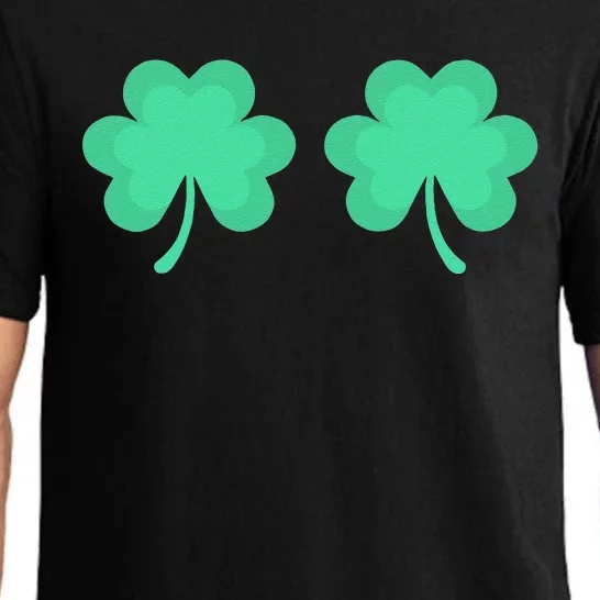 Funny St. Pattys Day Four 4 Leaf Clover Bra Pajama Set