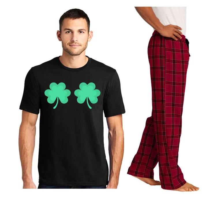 Funny St. Pattys Day Four 4 Leaf Clover Bra Pajama Set