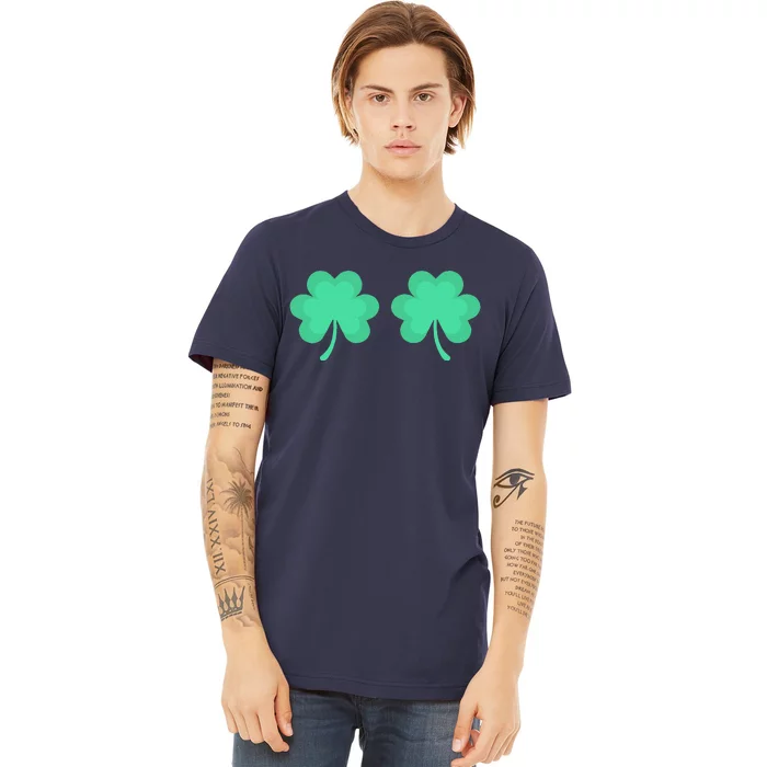 Funny St. Pattys Day Four 4 Leaf Clover Bra Premium T-Shirt