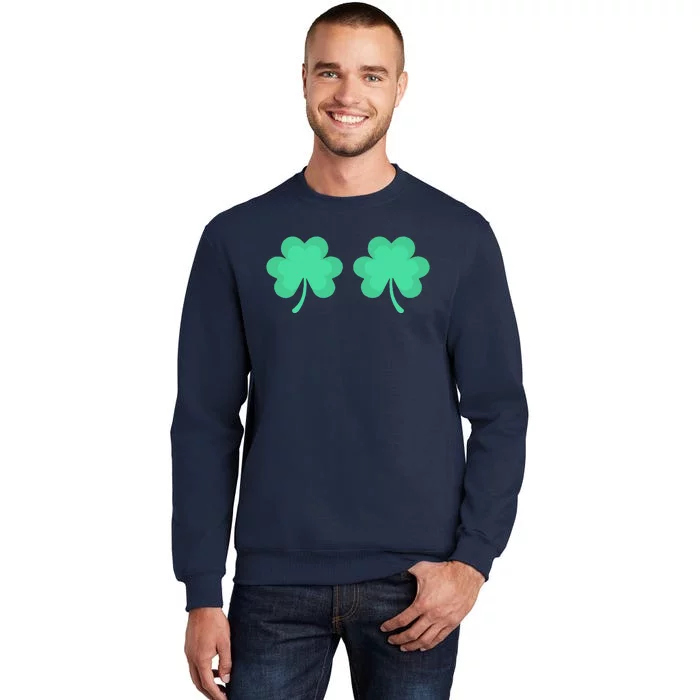 Funny St. Pattys Day Four 4 Leaf Clover Bra Tall Sweatshirt