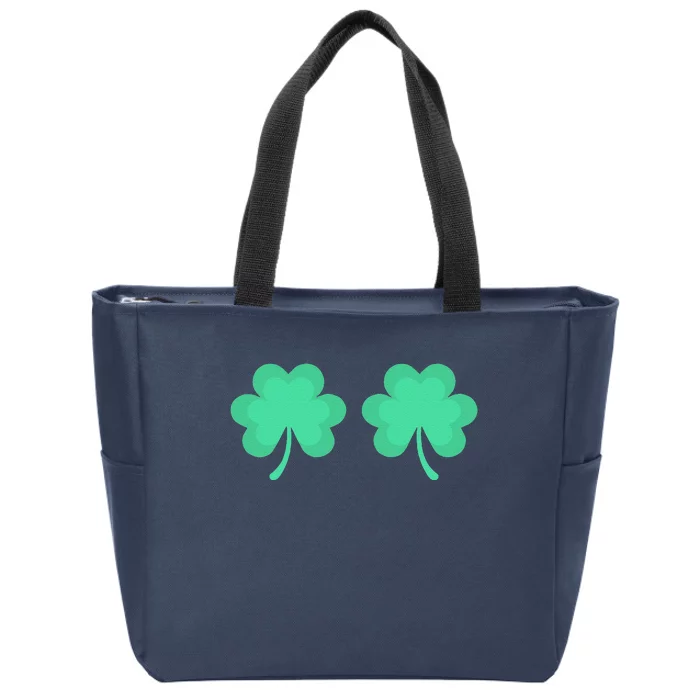 Funny St. Pattys Day Four 4 Leaf Clover Bra Zip Tote Bag