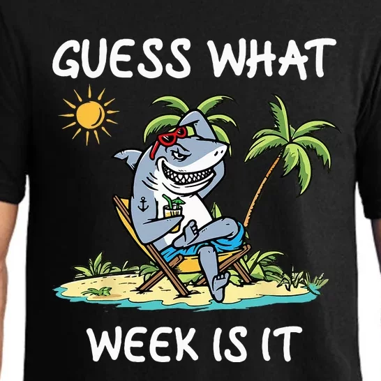 Funny shark party beach guess what week is it Lover shark Pajama Set