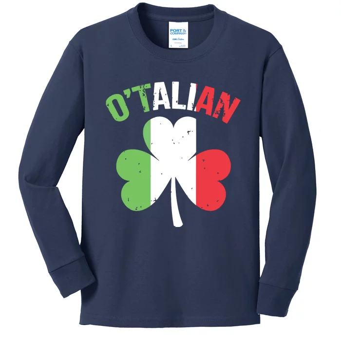 Funny Saint Patricks Day Irish Italian Otalian Kids Long Sleeve Shirt