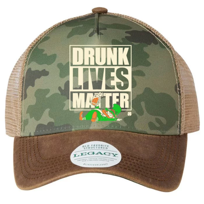 Funny St. Patricks Day Drunk Lives Matter Leprechaun Legacy Tie Dye Trucker Hat