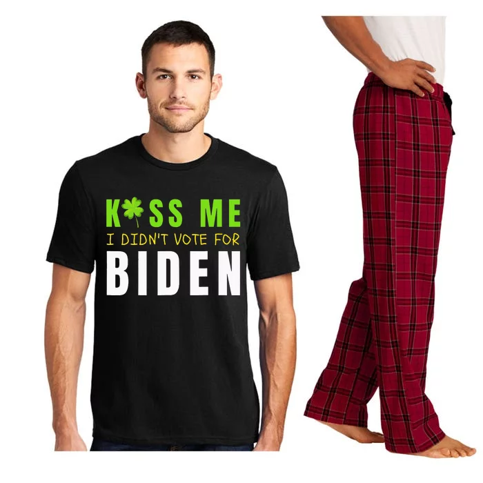 Funny St Patty's Day Kiss Me I Didn't Vote for Biden Pajama Set