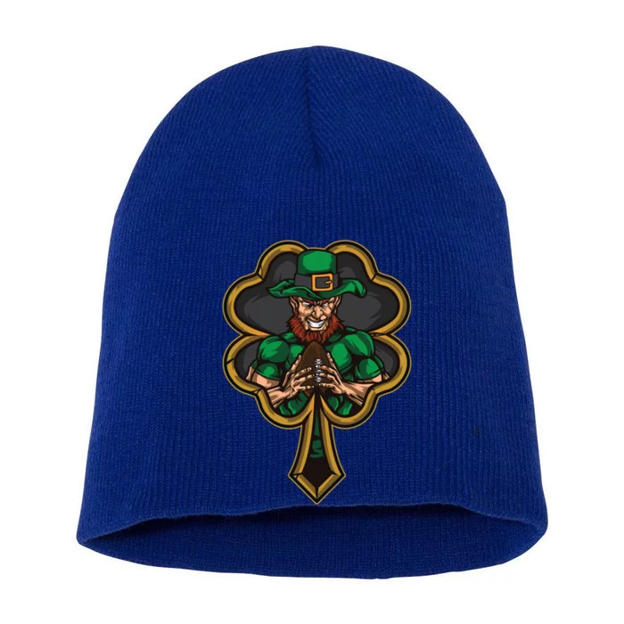 Funny St Patrick's Day Football Sports Great Gift Short Acrylic Beanie