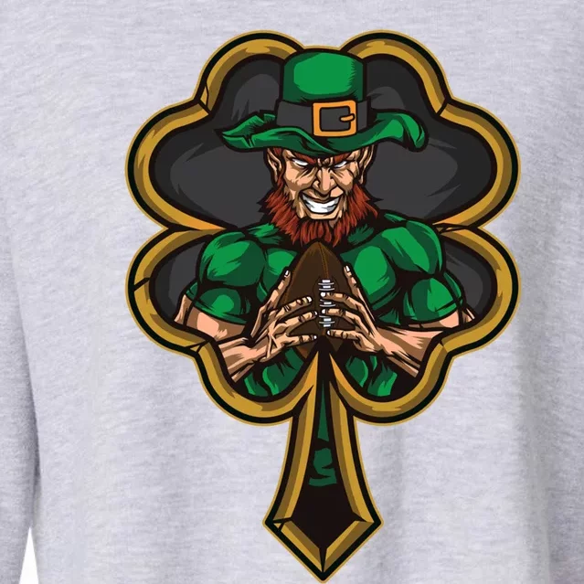 Funny St Patrick's Day Football Sports Great Gift Cropped Pullover Crew