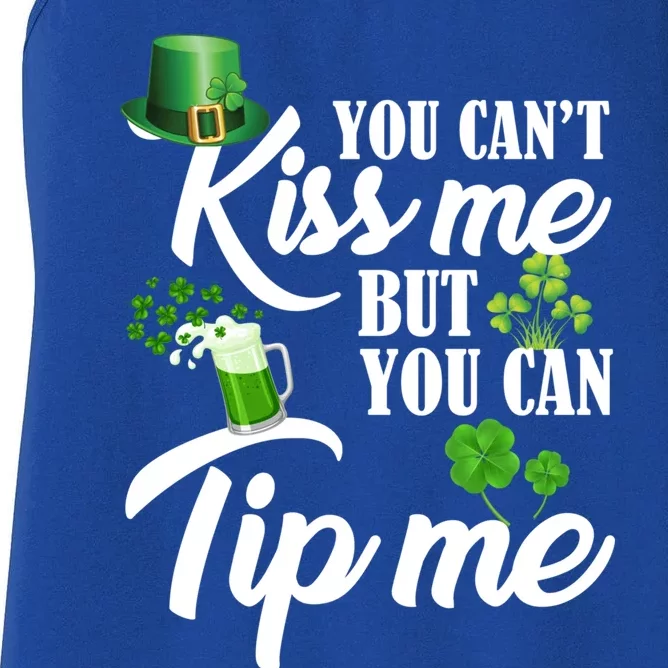 Funny St Patricks Day Waitress Bartender Waiter Tips Cute Gift Women's Racerback Tank