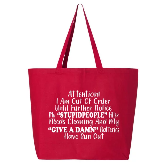 Funny Stupid People Filter 25L Jumbo Tote