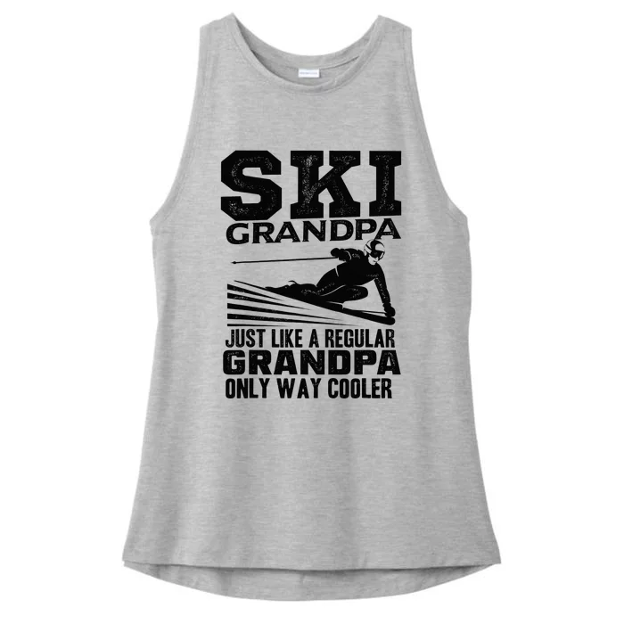 Funny Skiing Quote Ski Grandpa Grandfather Ladies Tri-Blend Wicking Tank