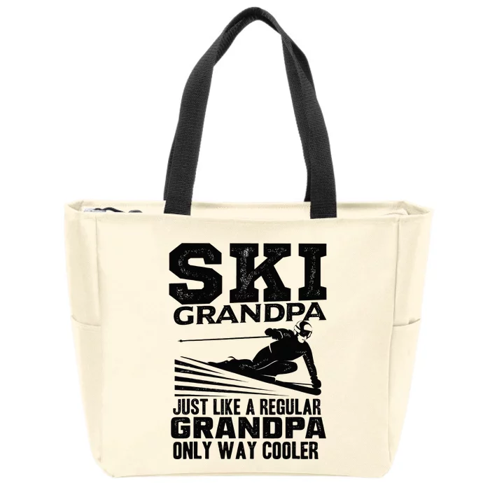 Funny Skiing Quote Ski Grandpa Grandfather Zip Tote Bag