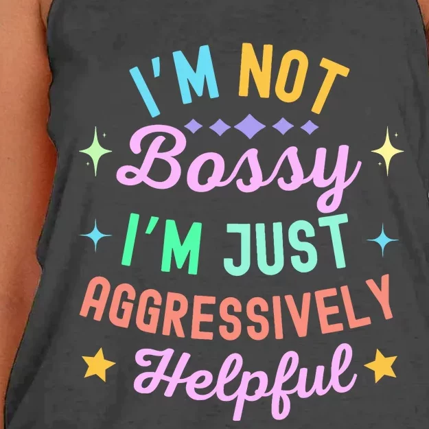 Funny Sarcastic Quote IM Not Bossy IM Aggressively Helpful Women's Knotted Racerback Tank