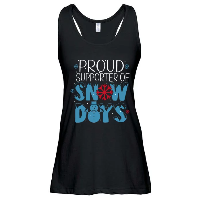 Funny Snow Quote Proud Supporter Of Snow Days Winter Holiday Ladies Essential Flowy Tank