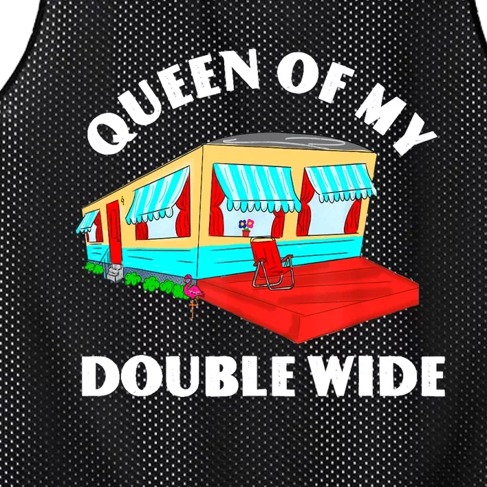 Funny Sarcastic Queen of My Double Wide Trailer Engagement Mesh Reversible Basketball Jersey Tank