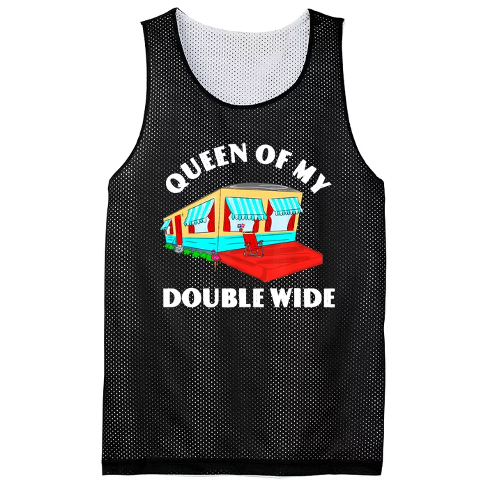 Funny Sarcastic Queen of My Double Wide Trailer Engagement Mesh Reversible Basketball Jersey Tank