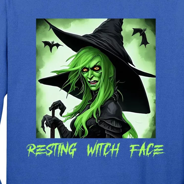 Funny Scary Resting Witch Face Gift Tall Long Sleeve T-Shirt