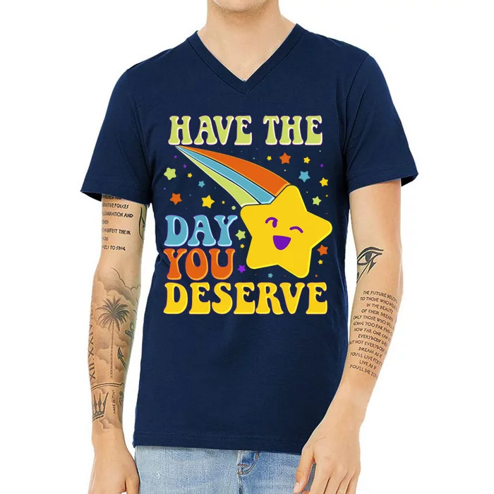 Funny Sarcastic Retro Shooting Star V-Neck T-Shirt