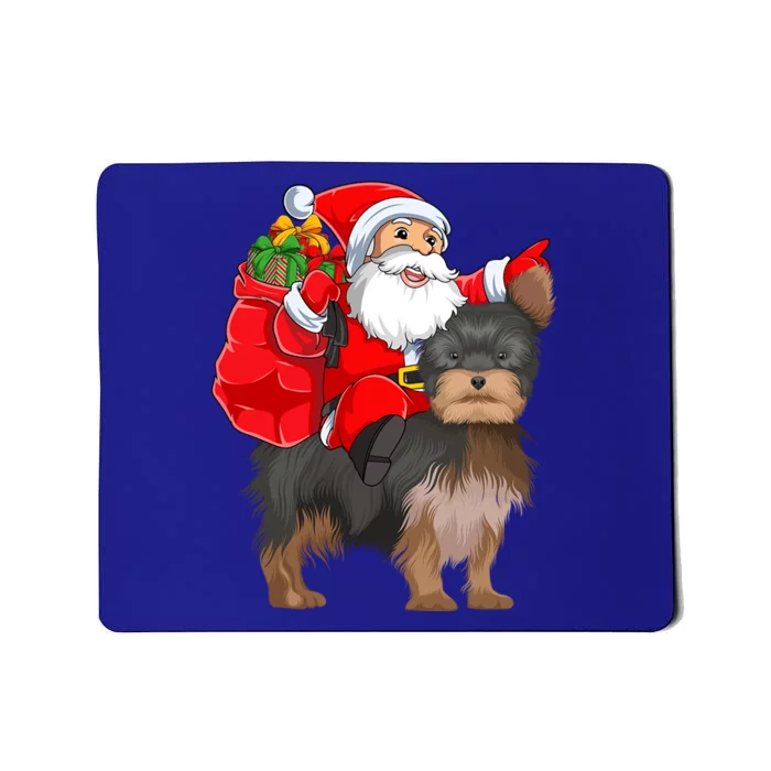 Funny Santa Riding Yorkshire Terrier Dog Christmas Cool Gift Mousepad