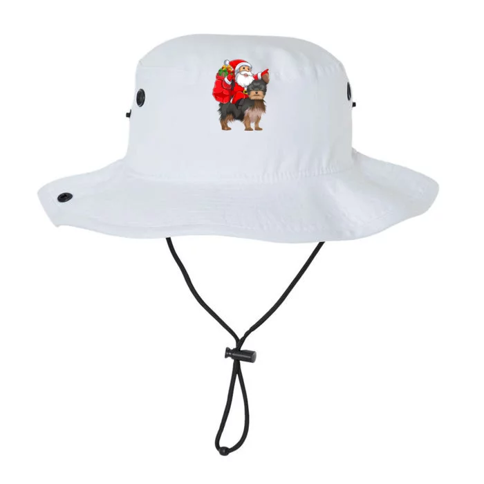 Funny Santa Riding Yorkshire Terrier Dog Christmas Cool Gift Legacy Cool Fit Booney Bucket Hat