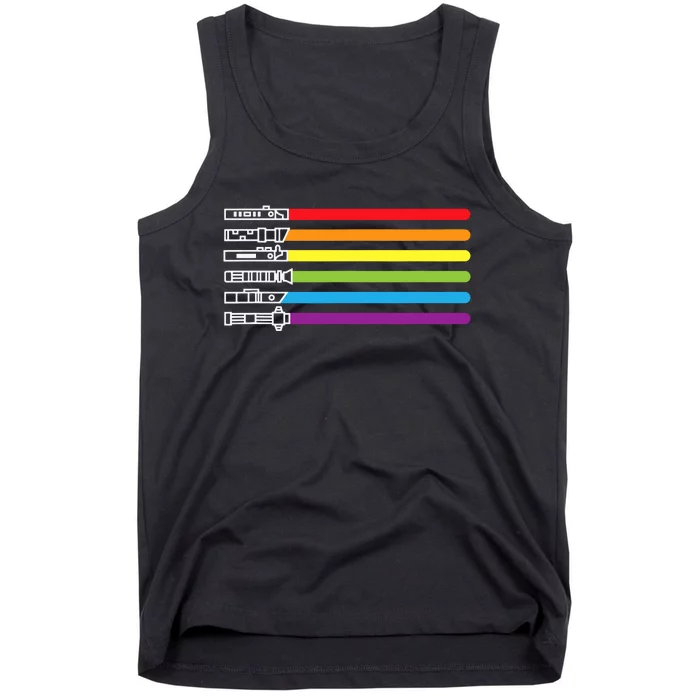 Funny Saber Rainbow Lgbt Pride Mont Tank Top