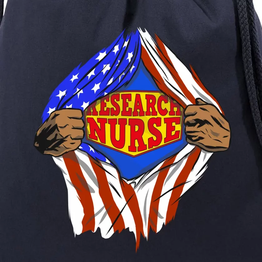 Funny Super Research Nurse Hero Job Funny Gift Drawstring Bag