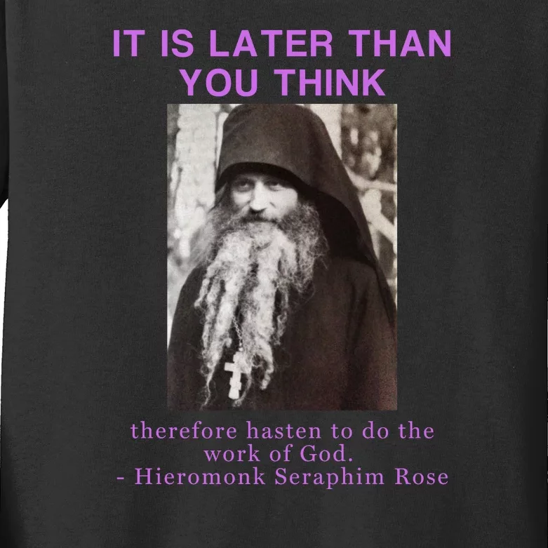 Fr Seraphim Rose Eastern Orthodox Christian Kids Long Sleeve Shirt