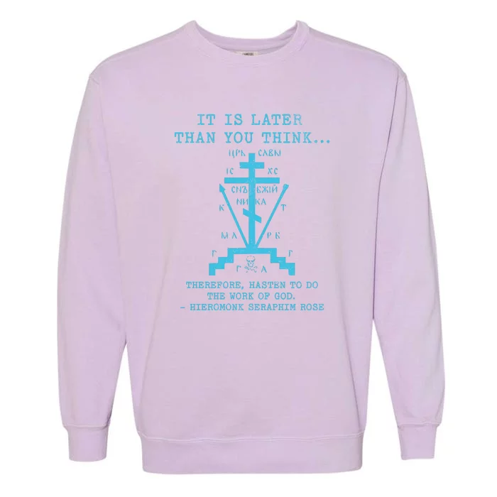 Fr Seraphim Rose Eastern Orthodox Christian Cross Garment-Dyed Sweatshirt