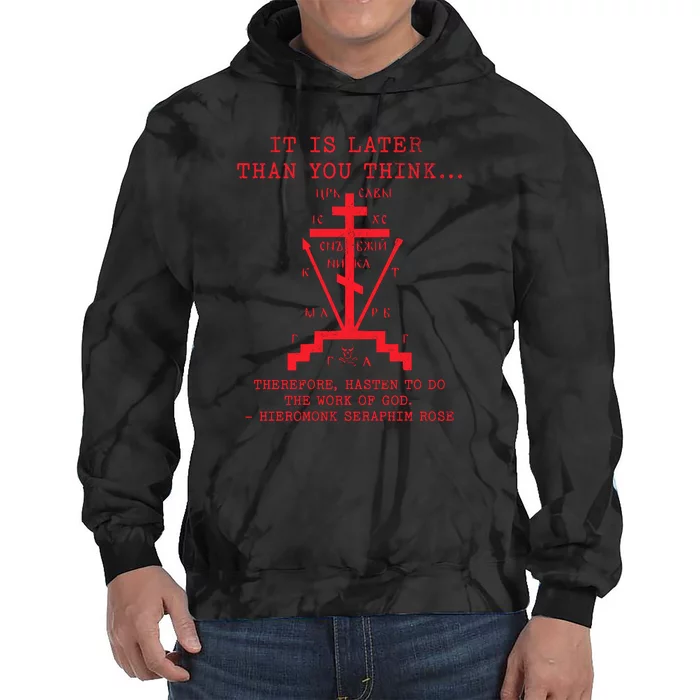 Fr Seraphim Rose Eastern Orthodox Christian Cross Tie Dye Hoodie