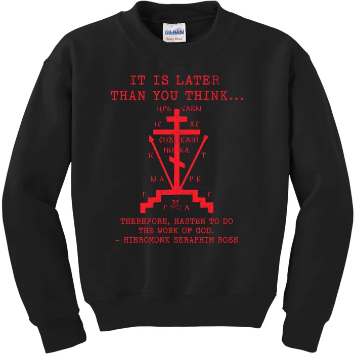 Fr Seraphim Rose Eastern Orthodox Christian Cross Kids Sweatshirt