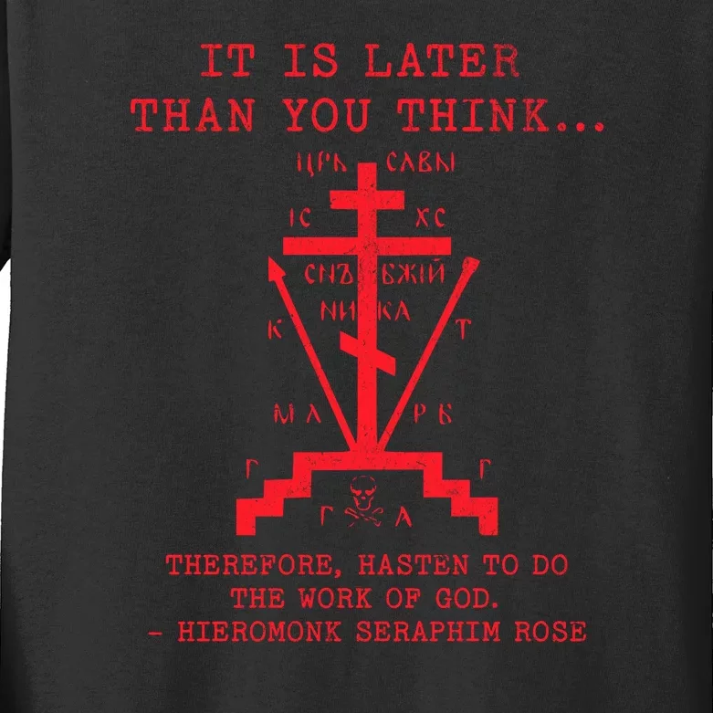 Fr Seraphim Rose Eastern Orthodox Christian Cross Kids Long Sleeve Shirt