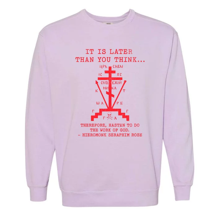 Fr Seraphim Rose Eastern Orthodox Christian Cross Garment-Dyed Sweatshirt