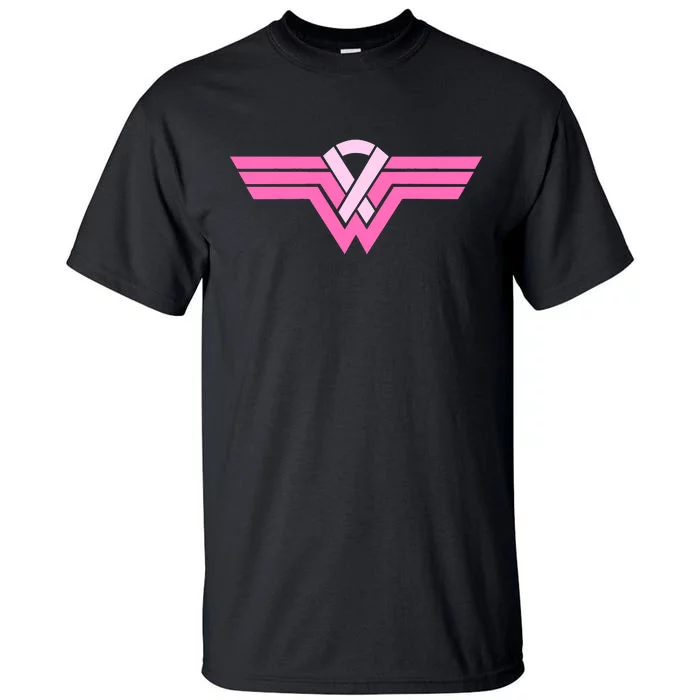 Funny Superhero Ribbon Breast Cancer Awareness Tall T-Shirt