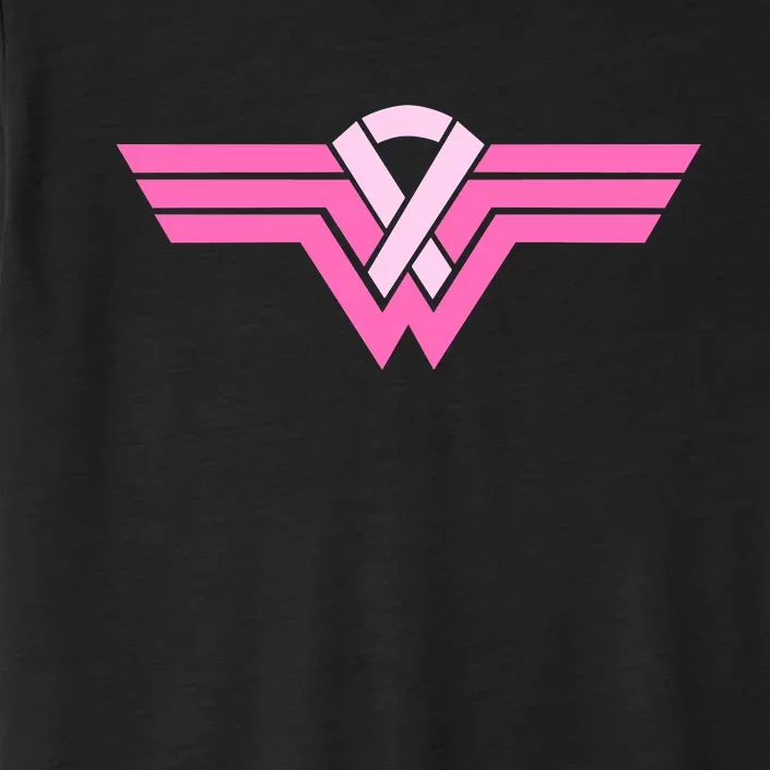 Funny Superhero Ribbon Breast Cancer Awareness ChromaSoft Performance T-Shirt