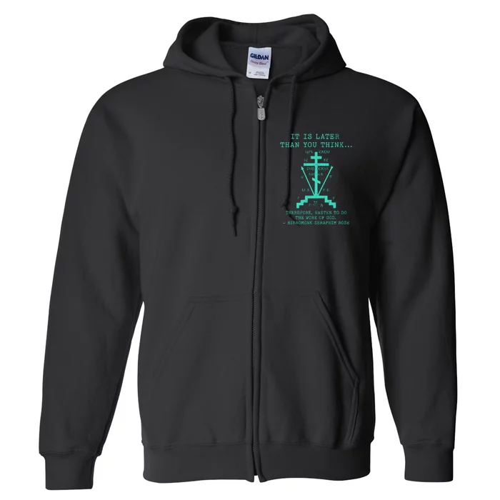 Fr Seraphim Rose Eastern Orthodox Christian Cross Full Zip Hoodie