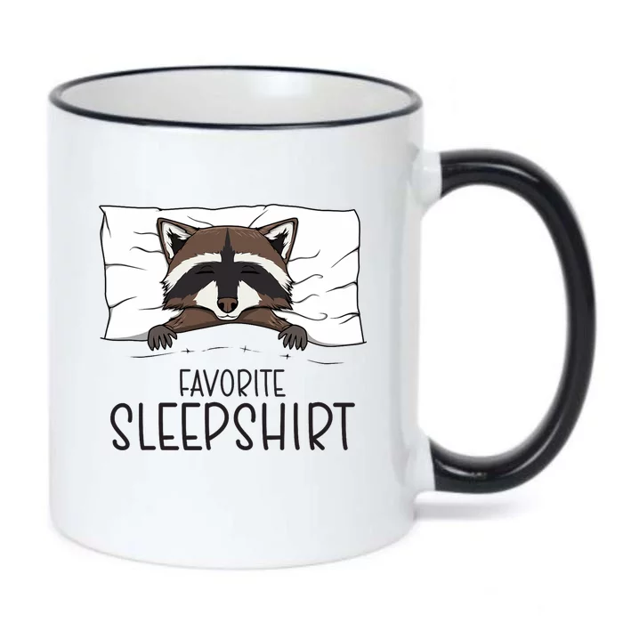 Favorite Sleepshirt Racoon Napping Raccoon Pajama Black Color Changing Mug