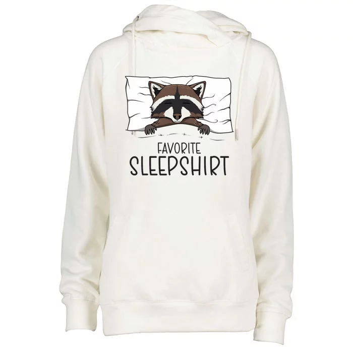 Favorite Sleepshirt Racoon Napping Raccoon Pajama Womens Funnel Neck Pullover Hood