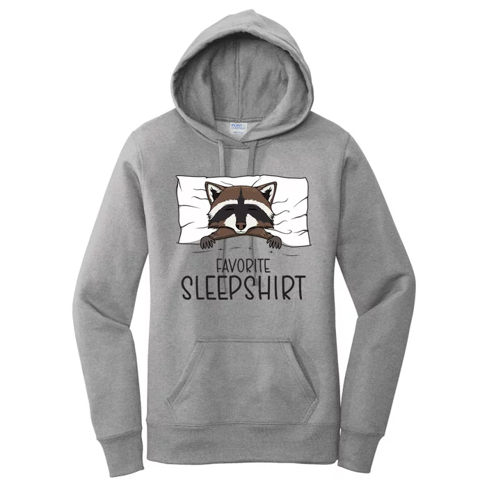 Favorite Sleepshirt Racoon Napping Raccoon Pajama Women's Pullover Hoodie