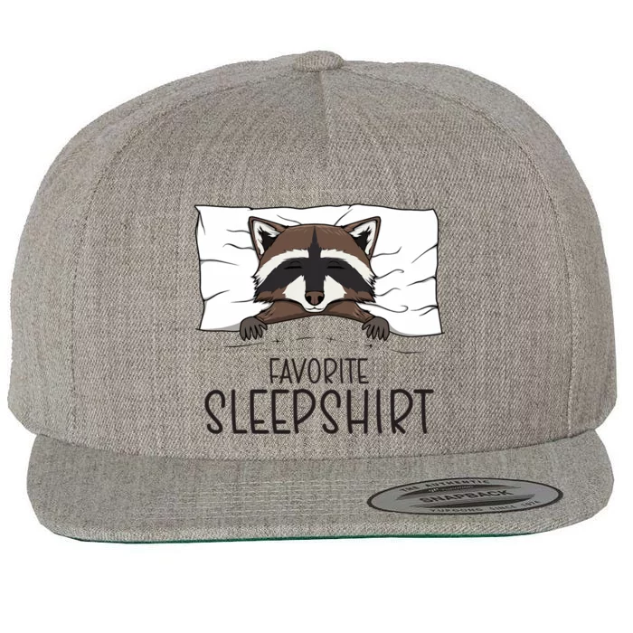 Favorite Sleepshirt Racoon Napping Raccoon Pajama Wool Snapback Cap