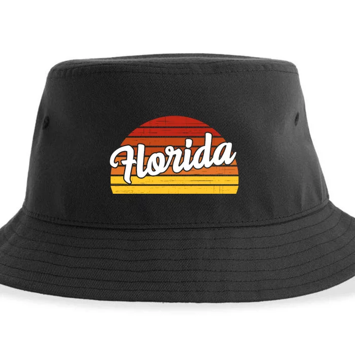 Florida Sunset Retro Vintage Sustainable Bucket Hat