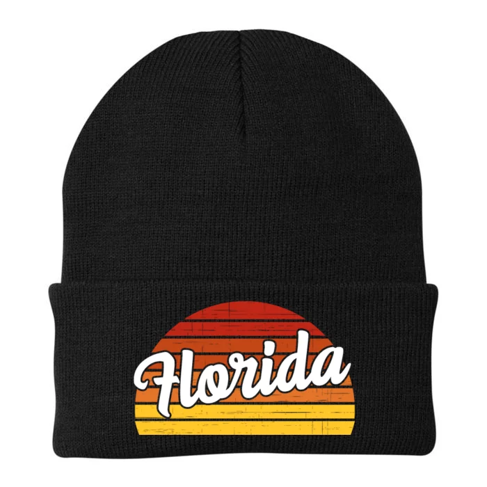 Florida Sunset Retro Vintage Knit Cap Winter Beanie