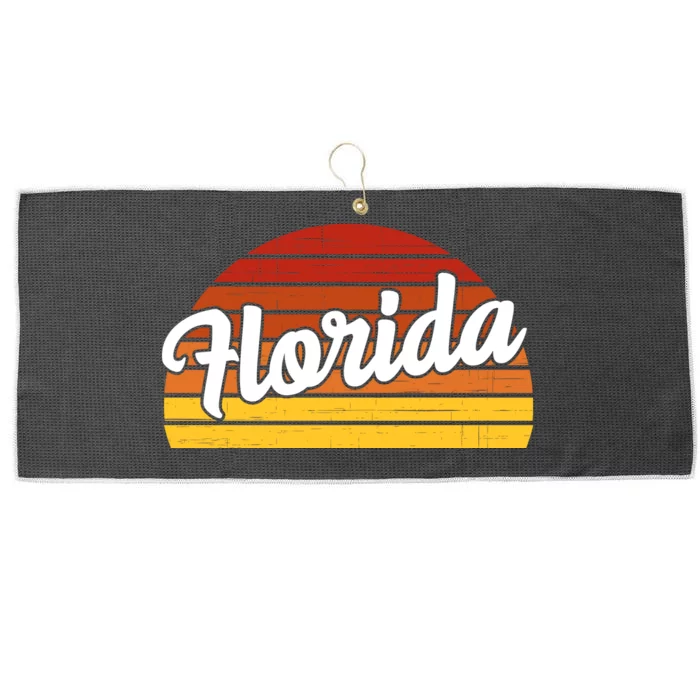 Florida Sunset Retro Vintage Large Microfiber Waffle Golf Towel