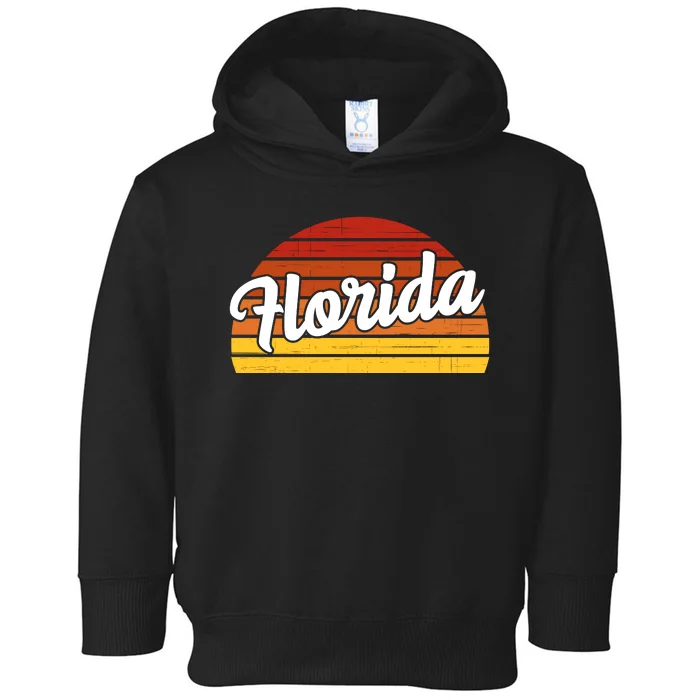 Florida Sunset Retro Vintage Toddler Hoodie