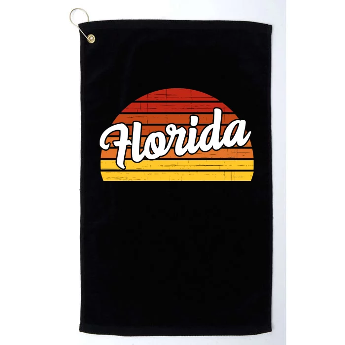 Florida Sunset Retro Vintage Platinum Collection Golf Towel