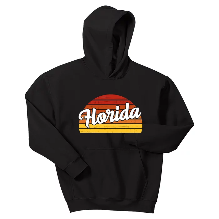 Florida Sunset Retro Vintage Kids Hoodie